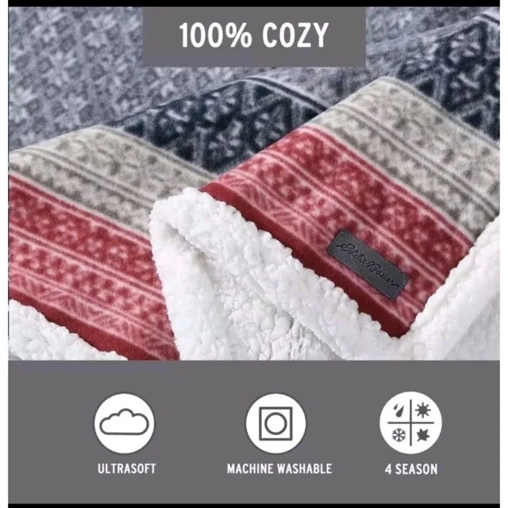 Fair Isle Silver Ikat Sherpa Reverse 50